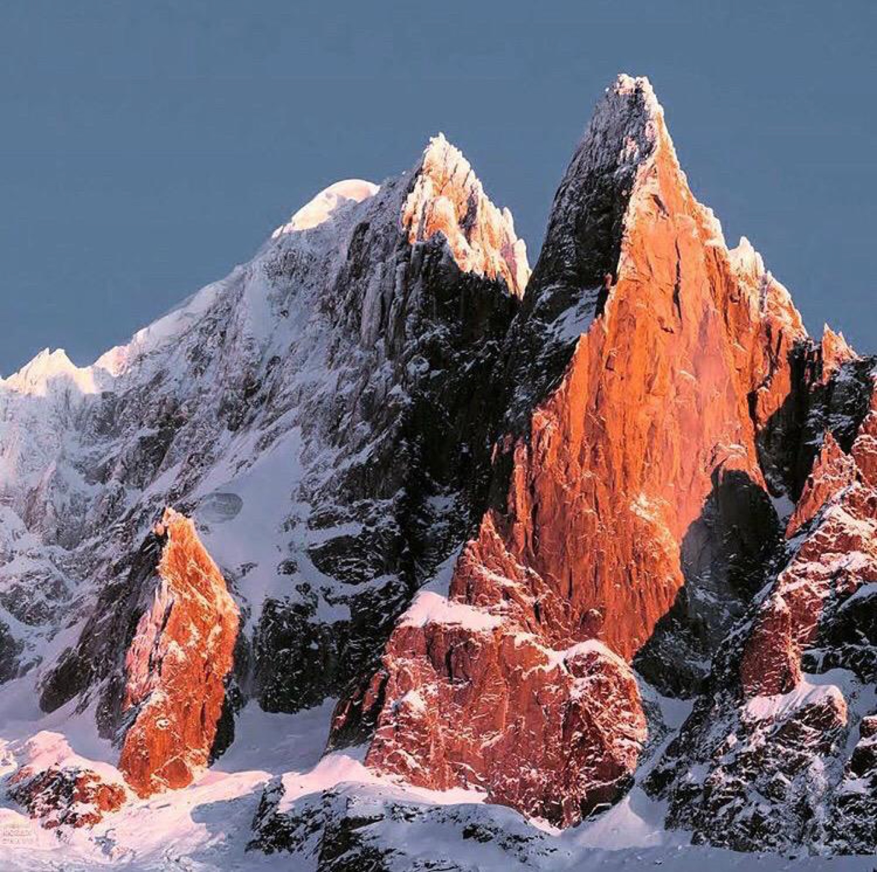 Red rock spires catching the evening light